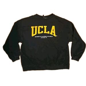 UCLA Boxy Oversized YSK Style  Divided Black Sweater with Yellow Print